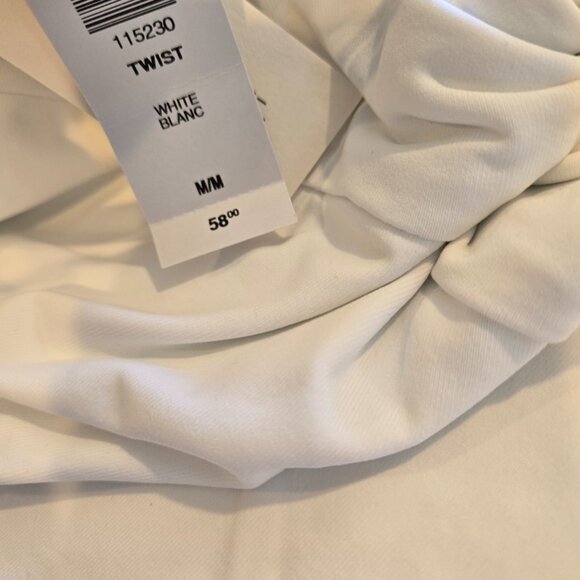 NWT Aritzia CONTOUR Twist Off-shoulder Top White M - Picture 9 of 9